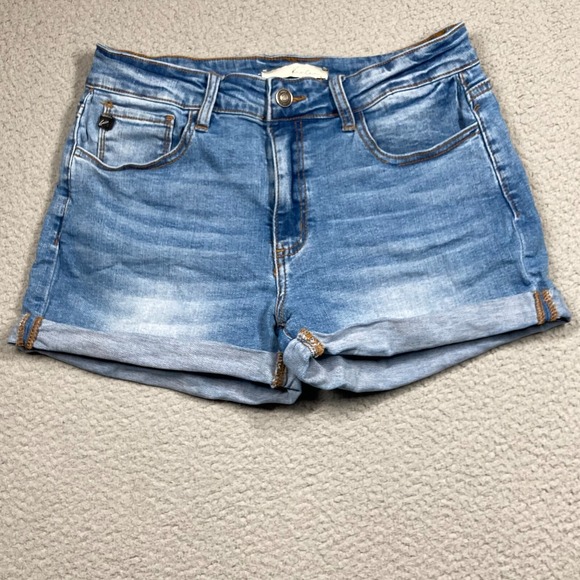Kancan Jean Shorts Women's 11/29 Blue Shortie 3 Inch Inseam Stretch Preppy Denim - Picture 1 of 16